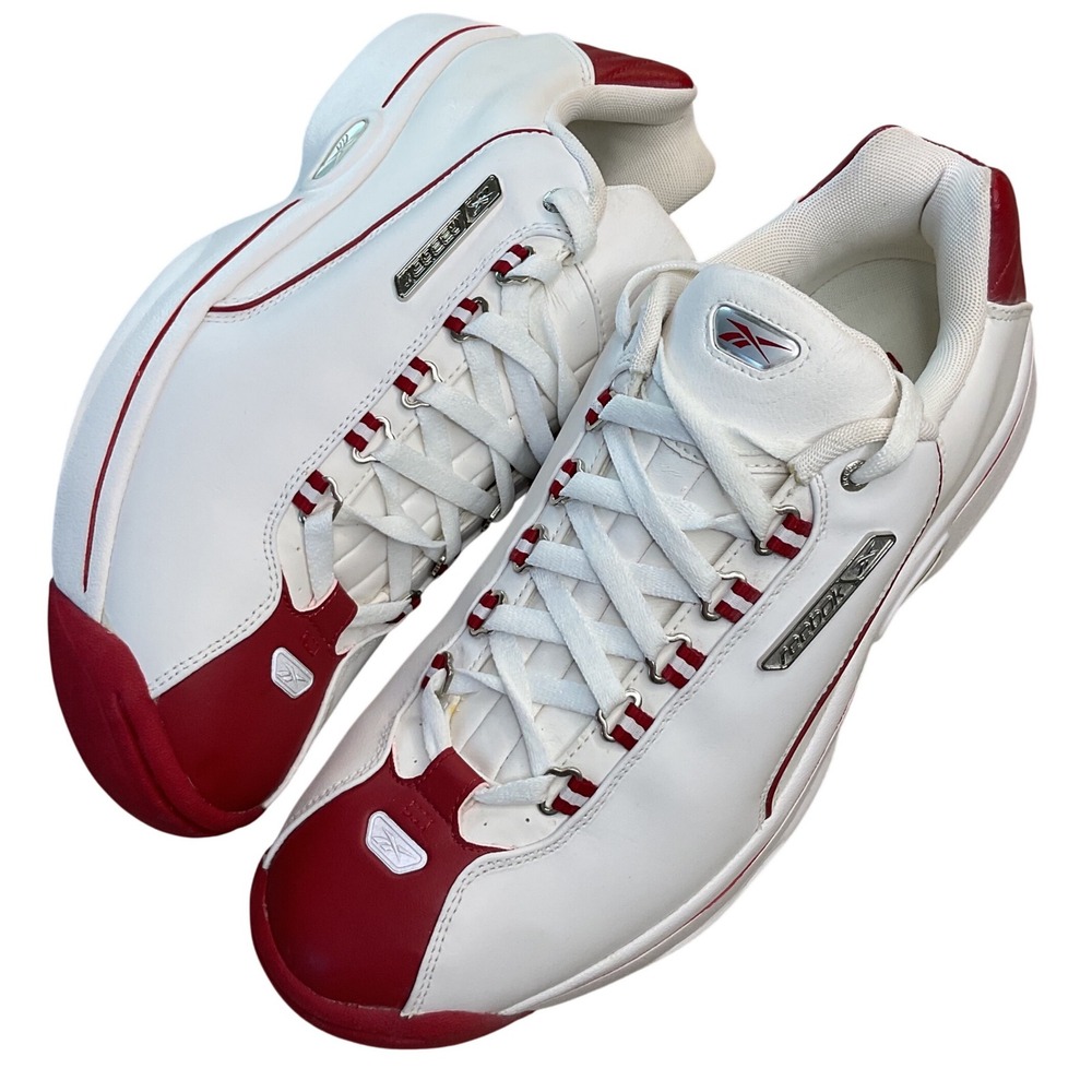 Reebok RB 612 FLU Y2K Mens White Red Leather Low Top Sneakers‎ 4-174996 Size 11